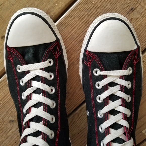 Converse Chuck Taylor All Star High Top Sneakers Black and Red Men's Size 10 - Picture 8 of 15